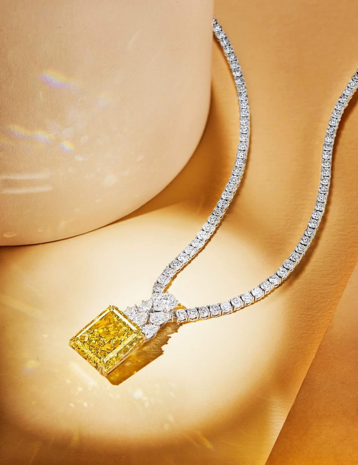 Vivid Yellow Diamond Necklace