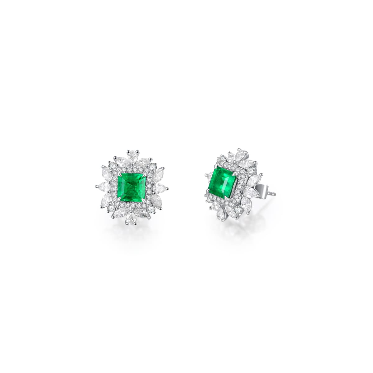 Emerald Halo Studs