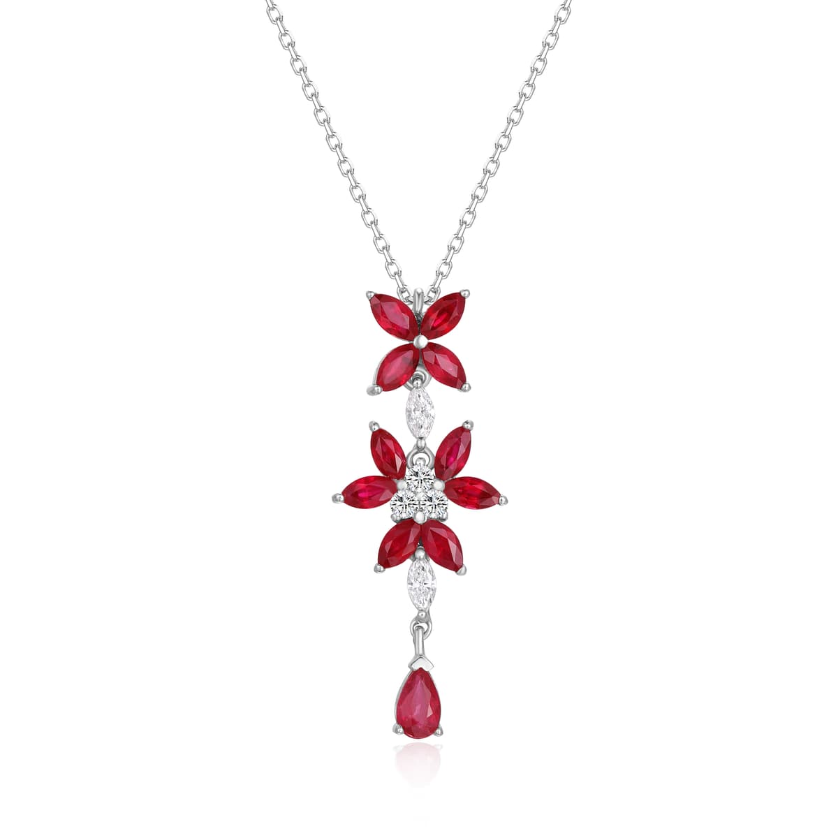 Ruby Floral Pendant