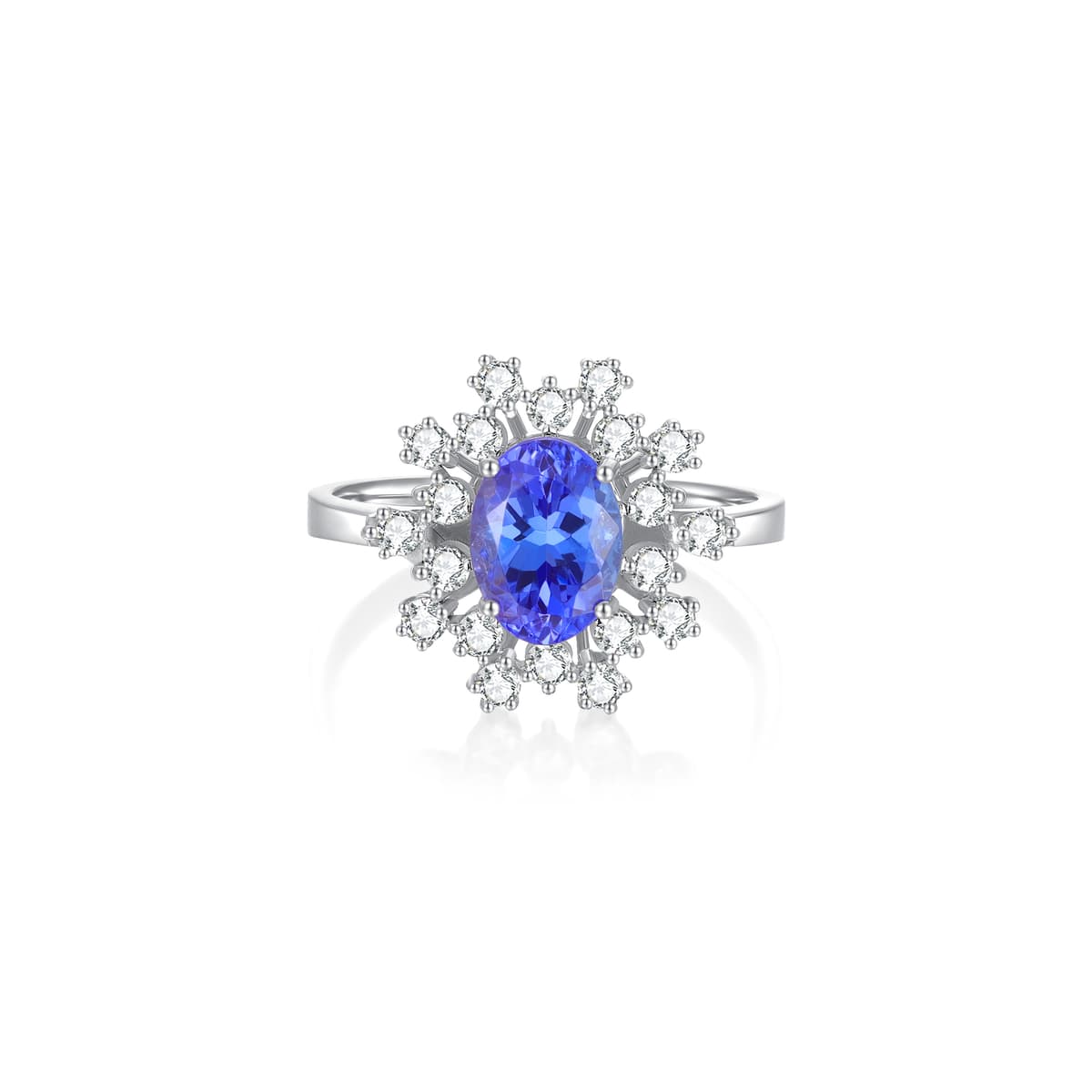 Sapphire Sunburst Ring